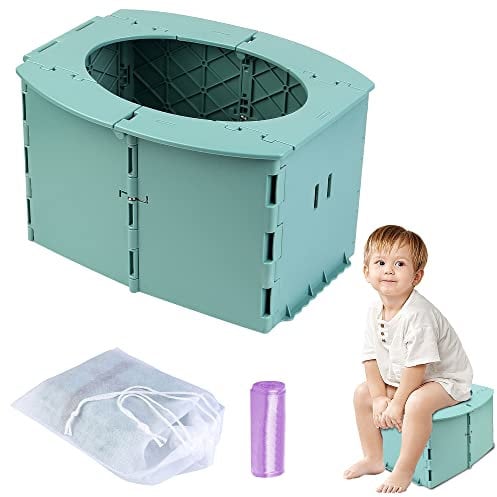 Töpfchen für Unterwegs - Faltbarer Toilettensitz Kinder, Vegena Töpfchen für Kinder, Kindertoilette mit Taschen WC für Auto Camping Reise