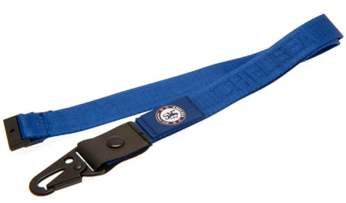 Chelsea FC Deluxe Crest Lanyard (One Size) (Royal Blue/Black)