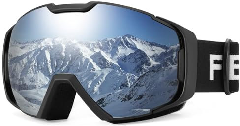 FEISEDY Skibrille Snowboard Brille für Brillenträger Herren Damen Sportbrille für Winter Skifahren Fahrrad Anti Fog UV Schutzbrille Schneebrille mit OTG Design B2961