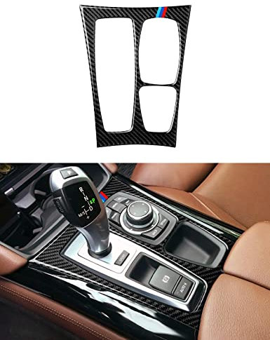 Auto Innenausstattung Schalttafel Abdeckung Trim Kohlefaser Aufkleber passt Kompatibel mit BMW X5 X6 E70 E71 Zubehör - NUR für 2010-2014