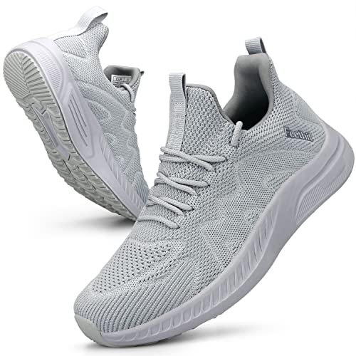 Feethit Turnschuhe Damen Leichtgewichts Atmungsaktiv Sportschuhe Sneaker Hellgrau 38