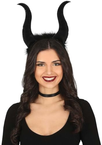 FIESTAS GUIRCA Diadema con Cuernos Negros de Demonio