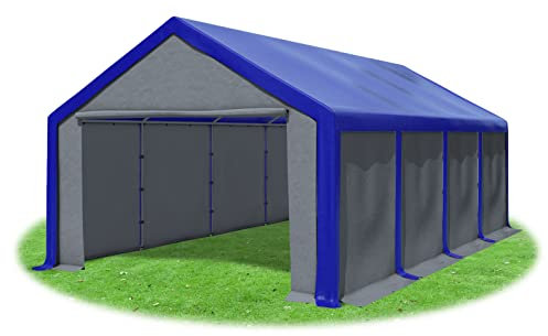 Stabilezelte Partyzelt 4x8m Modular Professional PVC 500 g/m² geschlossen BLAU GRAU