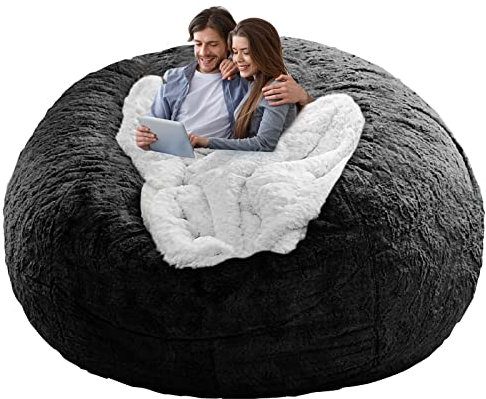 YudouTech Sitzsack Stuhl Abdeckung (nur Abdeckung, Keine Füllung),Großer runder weicher Flauschiger waschbarer Sitzsack Faulenzer-Sofa-Bettbezug für Erwachsene,Wohnzimmer Schlafzimmer Möbel Cover.
