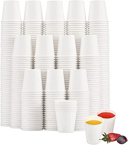 SIUQ 1200 Pack 3 oz Paper Cups, Small Disposable Bathroom Mouthwash Cups, Espresso Cups,Mini White Paper Cups 3 Ounce for Parties, Bathroom, Picnics, Travel and Events