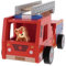 Trefl - Feuerwehrwagen, Wooden Toys, Biben und Bär - Holzspielzeug 2in1, Feuerwehrwagen und Figur Bär, Feuerwehr, Umweltfreundlich, Naturholz, Spielzeug für Jahre ab 18 Monate
