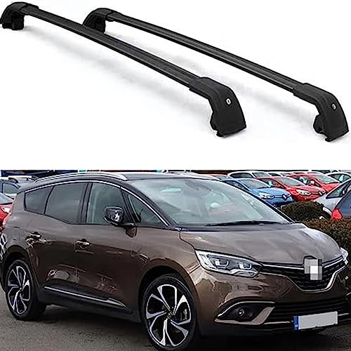 VINAMY Aluminium Barres Transversales De Galerie De Toit pour Grand Scenic 2017-2021,Porte-Bagages De Voiture Accessoires Auto