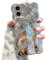 UEEBAI Case for iPhone 12 6.1 inch, Cute Solid Color Curly Wave Shape Shockproof Soft TPU Bumper Phone Case, Candy Water Ripple 3D Silicone Slim Pretty Case Non-yellowing Cover,Silver
