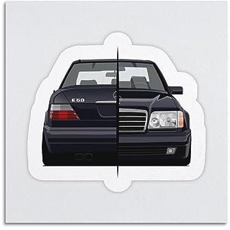 JIYUN Anime Racing Poster Amg E60 W124 E-Klasse Sportwagen-Poster, dekoratives Gemälde, Leinwand, Wandposter und Kunstdruck, modernes Familienschlafzimmer-Dekor-Poster, 50 x 50 cm