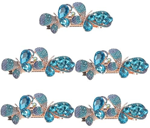 minkissy 5pièces Barrette à Cheveux Métal Avec Strass Accessoire Élégant Pour Femmes Pour Coiffures Variées Parfait Pour Fêtes Occasions Spéciales