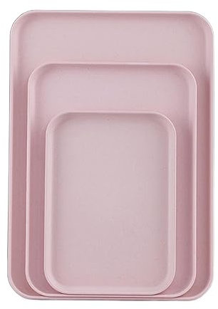 Wzxhew # Plateau de service multi-usage de grande capacité en plastique de qualité alimentaire pour la maison, anti-déformation et résistant aux chocs A (rose, A)
