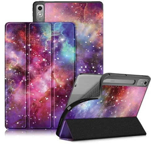 DINGGUAGUA Hülle für Lenovo Tab P12 12.7 Zoll 2023 TB371FC Tablet, Weiche TPU-Schutzhülle mit Ständer und Auto Schlaf/Wach Funktion,Galaxy