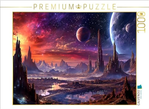 CALVENDO Puzzle Science Fiction - Reise zu fremden Planeten - Andromeda | 1000 Teile Lege-Größe 64 x 48 cm Foto-Puzzle für glückliche Stunden