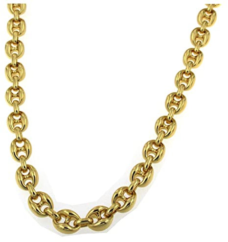 Tendenzalia Collier lourd grain de café plaqué or 10 mm, Or