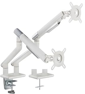 Doppelarm, Tischfederhalterung, Mechanische Feder, VESA-Standard, 17-32 Zoll, Neigefunktion, 180° Armdrehung, pulverbeschichtet, HDWR SolidHand-BS02