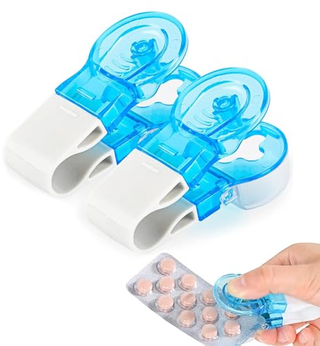 2 Pièces Distributeur de Pilules Boîte de Rangement, Distributeur de Pilules Portable, Petit Dissolvant de Distributeur de Pilules, Outil de Retrait de Médicaments, Distributeur de Médicaments