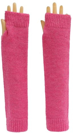 Ever Bloom lang Fingerlos Handschuhe Winter Armstulpen Strickhandschuhe Armwärmer Stulpen für Mädchen Frauen, Handschuhe arm 2023:Rose