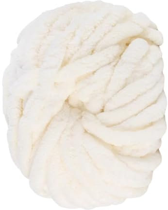 Dicker Wollfaden Garn Weiß, Sperrige Armstricken Wolle Knitting, Grobstrick Wollgarn zum Häkeln für Decke Haustier Nest, Decke, Zierkissen