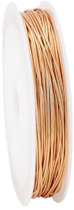 PandaHall Alambre de Cobre Chapado en Oro de 18 Quilates - Calibre 18, 1 mm, 32 Pies/10 m - Hilo Dorado para Hacer Joyas Artesanales