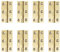 Leliafleury 8Pcs Folding Door Hinges 64mm(2.5 inch) Brass Hinges for Window Cabinets Closet Drawer Boxes, Gold