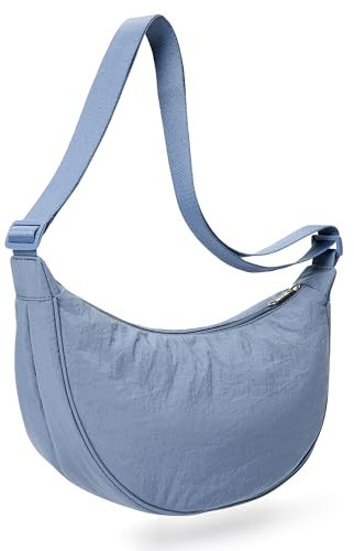 KALIDI Crossbody Bag Damen Groß Half Moon Bag Damen Schultertaschen Umhängetasche mit verstellbarem Gurt Nylon Hobo Bag