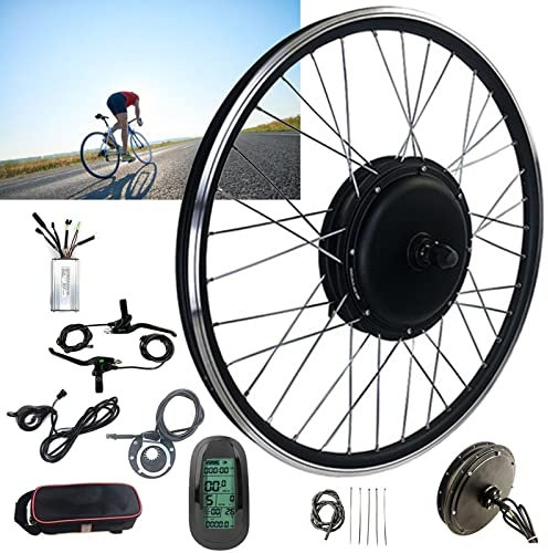Waterproof Bicycle Conversion Kit Electric Bike Conversion Kit, 20 24 26 27.5 28 29 Inch 700C Front Drive Front Wheel, 500W 1000W 1500W E-Bike Hub Motor Sets, for 48V Battery E-Bike,500W-700