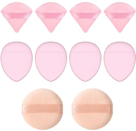 10 beauty blender beauty powder make up puder dreieck Make-up Puderquasten Set für professionelles Finish 4 Stück Dreieck Puderquaste 4 Stück Mini Finger Make-up Schwämme Puff 2 Velour Puder Puffs