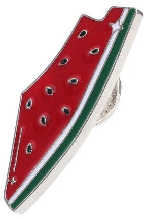 SAFIGLE Broche en émail pastèque – Drapeau de la Palestine Bijoux Drapeau Palestinien Broche Pastèque Hawaï Tranche de Fruit Épinglette de Revers Alimentaire Fête Favor, 3.70X1.50X1.00CM, Zinc, Pas de