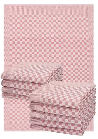 Betz 10er Set 50x70cm Geschirrtücher Baumwolle Meinor extrem strapazierfähig und saugstark trocknergeeignet - Gastronomiequalität - Geschirrtücher BW rot