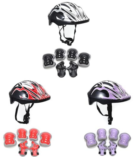 JUCHRZEY Juego de Rodilleras y Coderas para niños y niñas, Equipo de protección (Plateado)