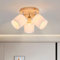 Feuerblitz Deckenstrahler 3 Flammig Rund Holz - Deckenlampe Strahler Deckenleuchte E14 Spotleuchte Schenkbar 350° für Küche Wohnzimmer Schlamfzimmer Flur Ohne Leuchtmittel