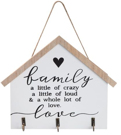 ZLLkeji Porte Clef Mural Bois Porte-Clés Mural Accroche Clef Home Décoratif en Forme de Maison Organiseur Mural Décoratif pour Entrée Porte Couloir Bureau