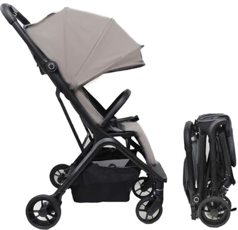 Titanium baby Buggy Pulse - von 0-4 Jahre (max 22 kg) - mit 4-fach Komfortfederung, Liegefunktion und Schnellfaltsystem (Taupe)