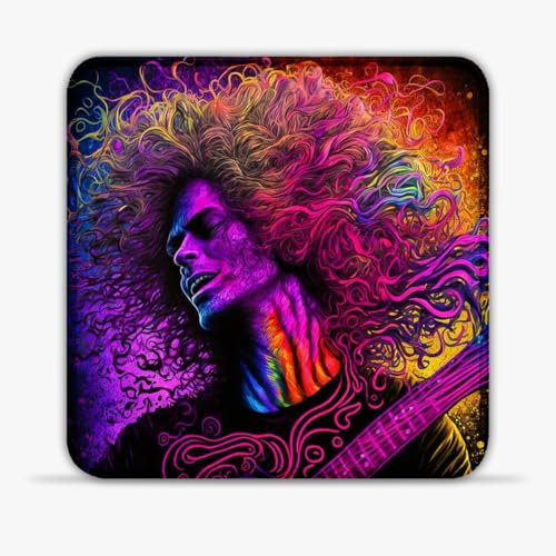 LJSPTU Tapis de Souris Musicien Pop 25x25cm Tapis de Souris en Tissu SU Tapis de Souris avec Suivi sans délai Tapis de Souris Portable antidérapant pour Ordinateur et Ordinateur Portable