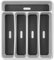TIENDA EURASIA – Organizador de Cubiertos | Silicona y Plástico Libre de BPA | Color Gris y Blanco | Medidas 29x33x4 cm | Cubertero para Cajon