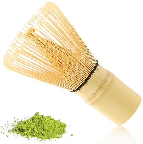 Fouet à matcha japonais en bambou naturel Fouet à matcha - Fouet à matcha traditionnel pour cérémonies du thé vert 80-100 dents