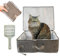 ZESTEREX® Arenero Portatil Gatos + Pala De Arenero | Arenero De Viajes para Gatos Versatil Y Practico | Caja De Arena Portatil Plegable Ideal para Viajar