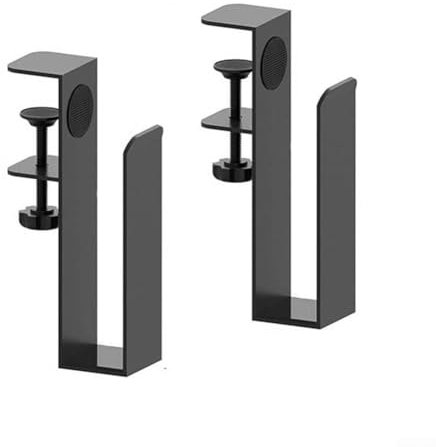 HpLive Pack of 2 Adjustable Laptop Side Holders for Desk, Space Saving Desktop Organiser No Drilling, Max 5 kg Load Capacity