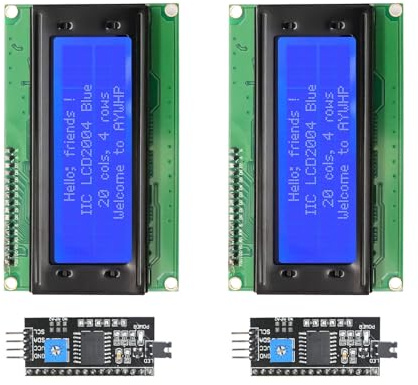 AYWHP 2 PCS 20x4 2004 LCD Display Modul mit TWI IIC I2C Interface - Blauer 5V LCD Bildschirm Kompatibel mit Arduino, Raspberry Pi Pico, ESP32 & ESP8266