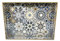 Heaven4you Mosaic Decorative Serving Tray Rectangular Shape with Golden Edge and Handles Elegant Organizer or Food Tray for Kitchen, Coffee Table or Entertaining