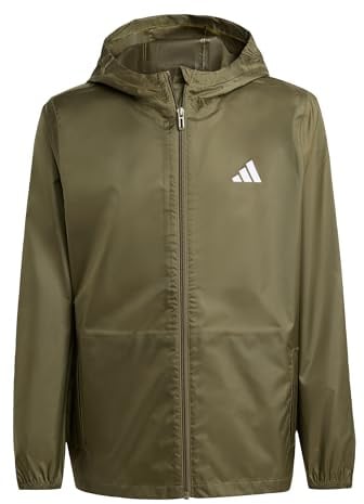 adidas Unisex Kids RAIN JACKET, olive strata, 15-16 Years