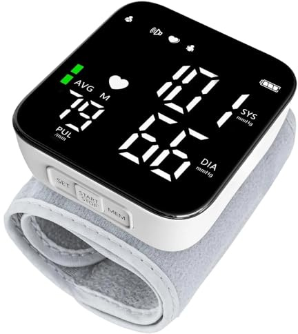 Handgelenk Blutdruckmessgerät digital, blood pressure monitor mit LCD-Bildschirm, Blutdruck Messgerät Handgelenk mit 99x2 Lesespeicher Sprachausgabe Automatische Handgelenk Blutdruckmessgeräte