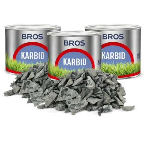 BROS Karbid 3er-Set – 3 × 500 g Calciumcarbid – 1,5 kg Vorratspack – gegen Maulwürfe & Wühlmäuse – für den Außenbereich Veltao Set