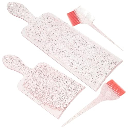 Kit de Mèches pour Cheveux 1 Set Pinceau et Planche Rose | Peigne Coloration Cheveux, Outil de Teinture Capillaire, ABS Nylon, Usage Salon et Maison, Portable