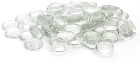 Royal Imports Flat Clear Marbles, Pebbles (5 Pound Bag) For Vase Fillers, Wedding Table Scatter, Aquarium Decor, Party Decoration, Glass Gems, Crystal Rocks (Aprox 400 Pcs)