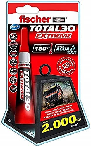fischer - Colle de contact universelle transparente, adhésif pour meubles extra fort, 15 g, l'emballage peut varier