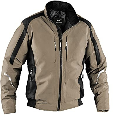 KÜBLER Workwear Wetterblouson – Jacke mit wattiertem Steppfutter – Wetterblouson aus 100% Polyester sandbraun/schwarz Gr. 3XL