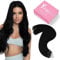 YoungSee Micro Ring Hair Extensions Jet Black 18inch Micro Hair Extensions Real Human Hair Black for Girls Cold Fusion Invisible Beads Human Hair Extension 50s 50g