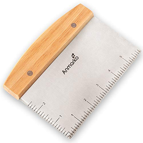 Raclette hachoir en acier inoxydable - comme coupe-pâte à pain et à pizza - Ustensile de cuisine multifonction pour plaque de cuisson plate - Qualité commerciale