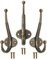 Fuxxer® 3 ganchos clásicos de hierro para colgar en la pared, 12 cm, bronce envejecido